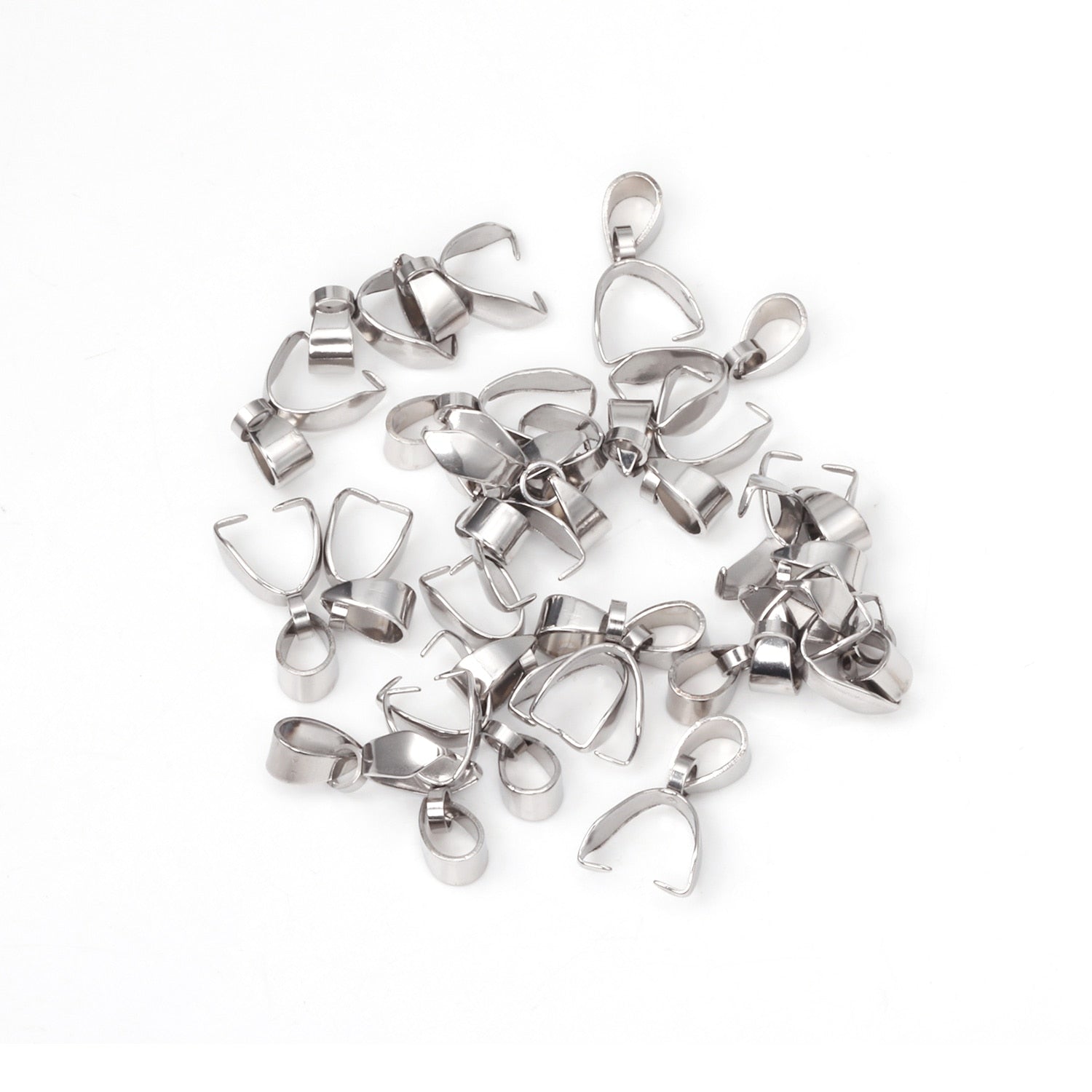 ASON 100pcs Stainless Steel Pendant Buckle Melon Seeds Clasp Hook Necklace Connector Charm Clip Jewelry Finding for DIY Jewelry asonjewelry