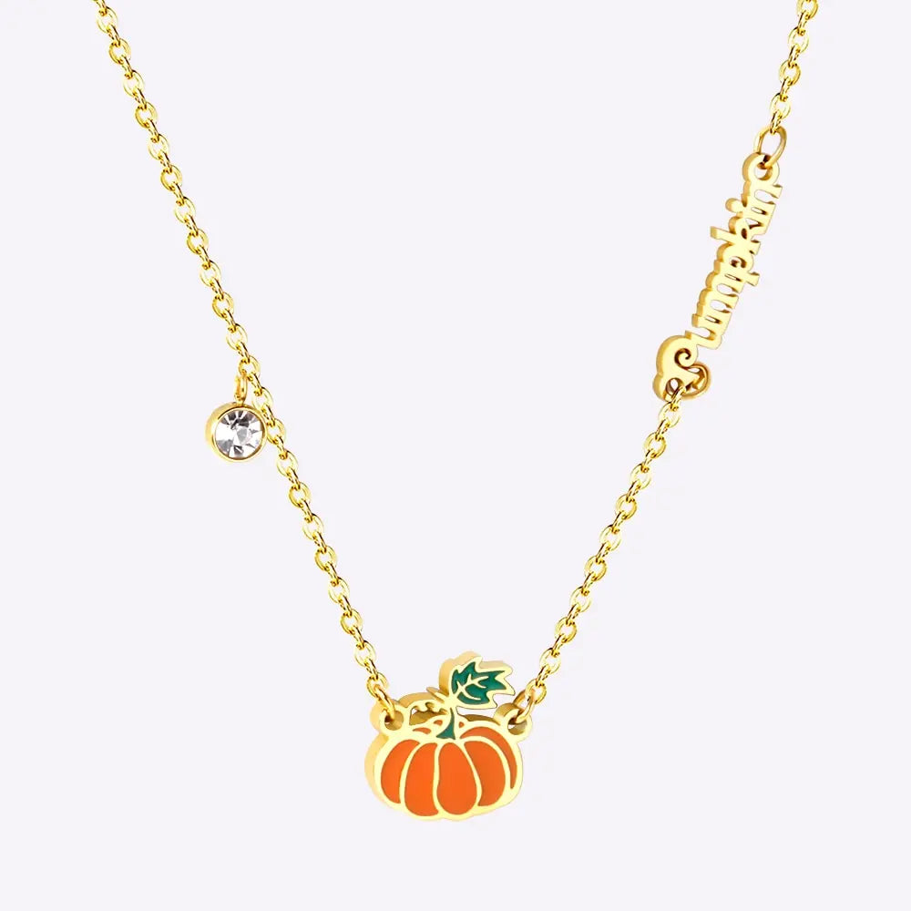 316L Stainless Steel Gold Bread Bus Vegetable Pendant Necklaces For Women With Free Chain Crystal Necklace collares asonjewelry
