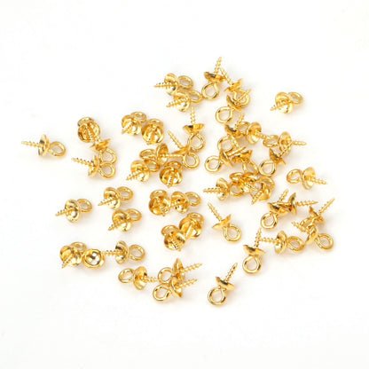 ASON 100pcs/lot Gold/Silver Color Stainless Steel Screw Eye Pin Pearl Pendant Charms Connector for DIY Jewelry Making asonjewelry