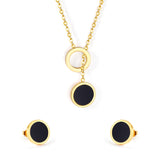 New Arrival Stainless Steel Gold/Silver Color Necklaces Earrings Sets Necklace For Women Party Jewellry Accessories
