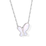 New Fashion Stainless Steel Butterfly Pendant Necklaces For Women Korean Style Office Jewelry bijoux femme