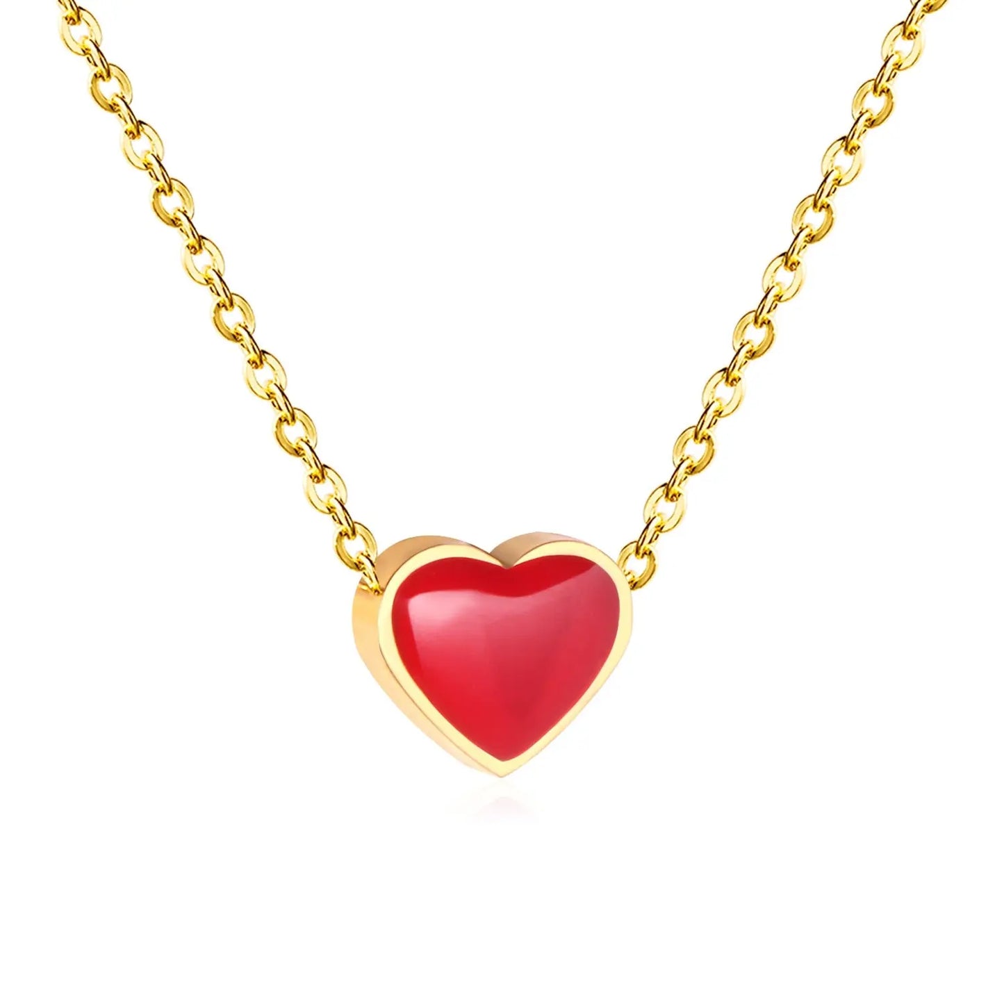 2022 Pink Heart Babygirl Choker Green Necklace Stainless Steel Chain Pendants Necklaces For Women Summer Jewelry asonjewelry