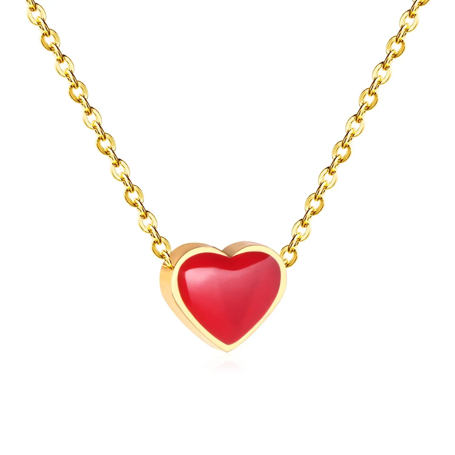 2022 Pink Heart Babygirl Choker Green Necklace Stainless Steel Chain Pendants Necklaces For Women Summer Jewelry asonjewelry