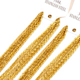 ASON 10pcs/Lots Long Necklace Women Collar 2MM Gold Black Rose Silver Color Stainless Steel Box Chains Necklaces Wholesale