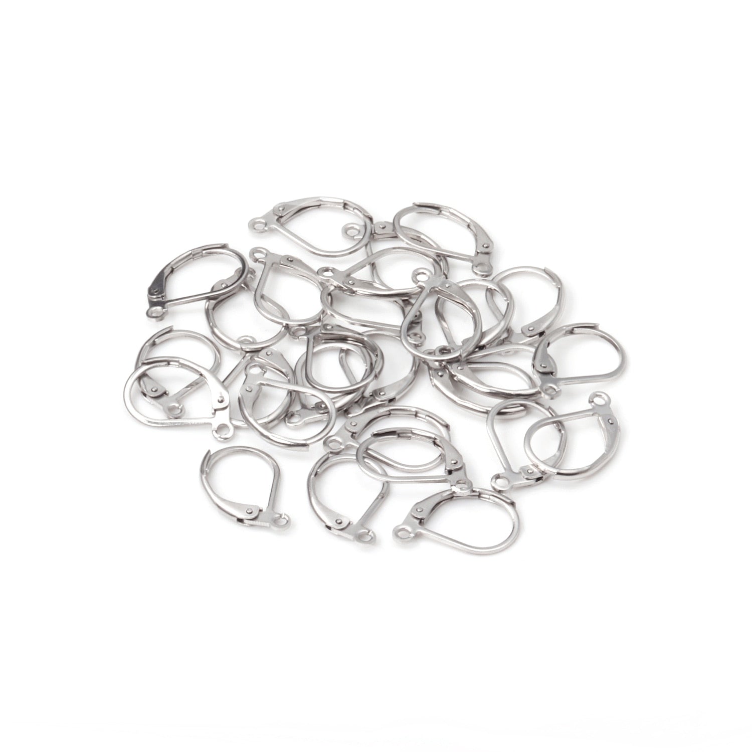 ASON 100pcs Gold Stainless Steel French Lever Earring Hooks Wire Settings Base Hoops Earrings Making DIY Hook Earrings Findings asonjewelry