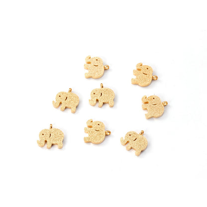 ASON 10pcs/Lot 12.5x9.5mm Gold Pendant Charms Stainless Steel Elephant For Necklace Bracelets DIY Jewelry Accessories Supplies asonjewelry