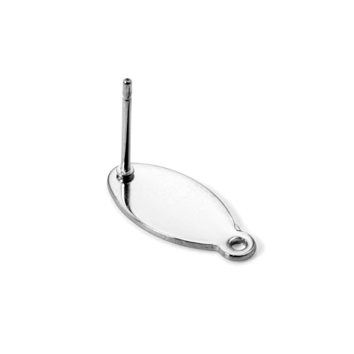 ASON 100 Pcs/Lots Oval Earring Accessories Stainless Steel Anti-allergy Base Setting Connector For DIY Jewelry Making Supplies asonjewelry