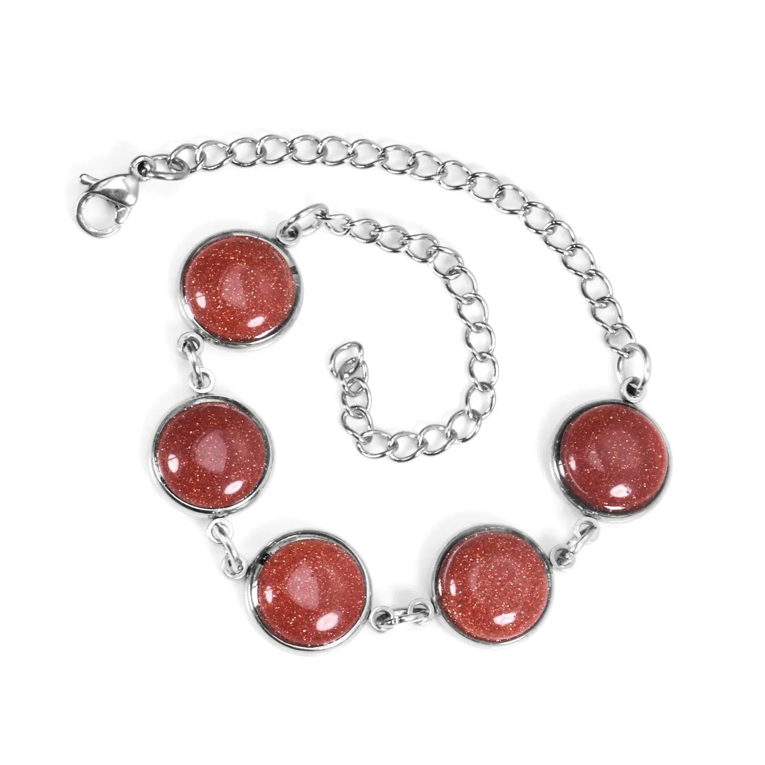 Green red rineston zircon chain bracelet charms stainless steel bracelet & bangle gold vacuum bracelets pulseras asonjewelry