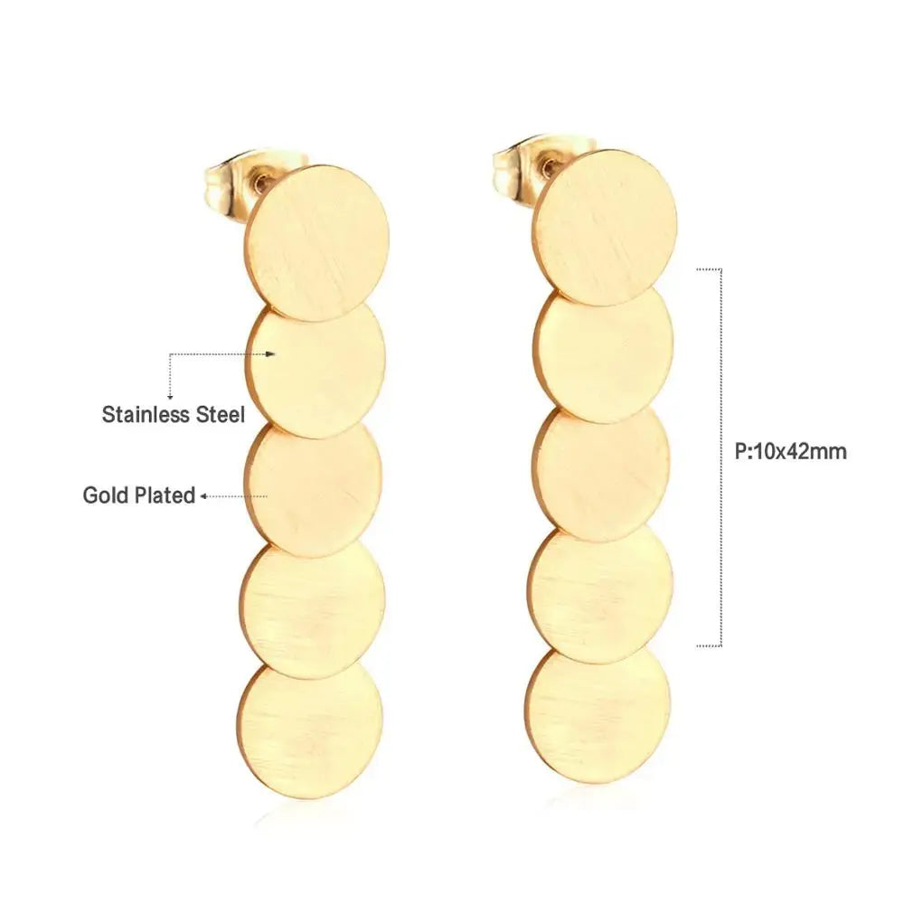 korean style Drop Square Round Earing Stainless Steel 2020 Dangle Earrings Set For Women Fashion Jewelry Party Gift asonjewelry