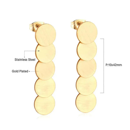 korean style Drop Square Round Earing Stainless Steel 2020 Dangle Earrings Set For Women Fashion Jewelry Party Gift asonjewelry