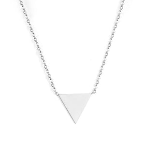 Fashion Gold Triangle Pendant Link Chain Choker Necklace Women  Jewelry Stainless Steel Babygirl Necklaces Set