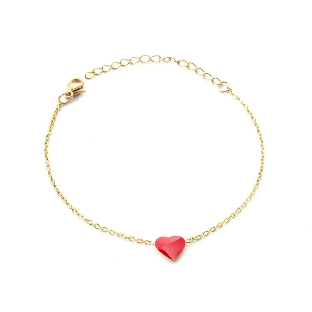 Red Heart Charm Gold Color Pulseras 2020 Fashion Bracelets For Femme Women Chain Bracelet  Jewellery accesorios asonjewelry