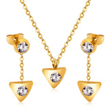New Heart Shape Crystal Fashion Necklaces Droop Earrings Sets For Woman Dubai Wedding Jewelry Set pendientes bijoux