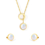New Arrival Stainless Steel Gold/Silver Color Necklaces Earrings Sets Necklace For Women Party Jewellry Accessories