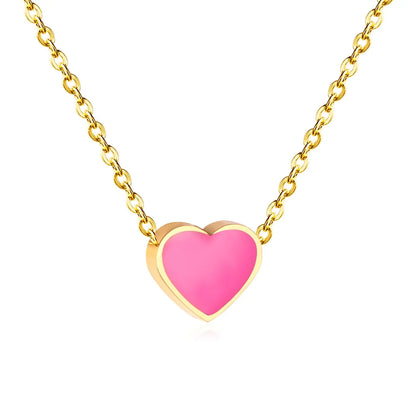 2022 Pink Heart Babygirl Choker Green Necklace Stainless Steel Chain Pendants Necklaces For Women Summer Jewelry asonjewelry