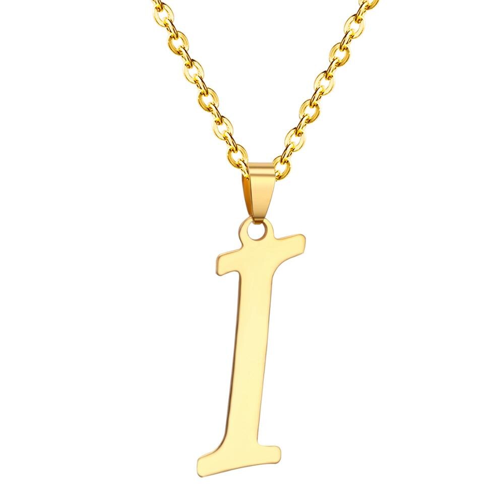 ASON Initial 26 Letters A-Z Gold Color Stainless Steel Modern Chain Choker Pendant Necklaces For Women Fashion Jewelry asonjewelry