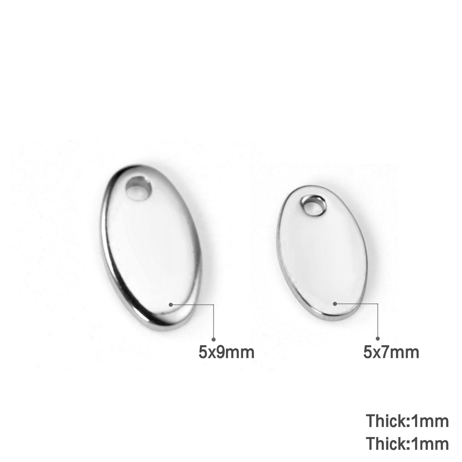 ASON 100pcs/lot Oval Pendant Chain Bracelet Tag Stainless Steel For Necklace Bracelet DIY Handmade Jewelry Making Supplies asonjewelry