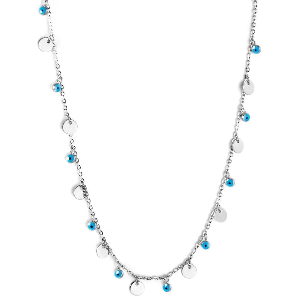 Blue Turkish Eyes Jewelry Evil Eyes Necklaces For Woman Stainless Steel Choker Fashion Aesthetic Eyes Strange Thing asonjewelry
