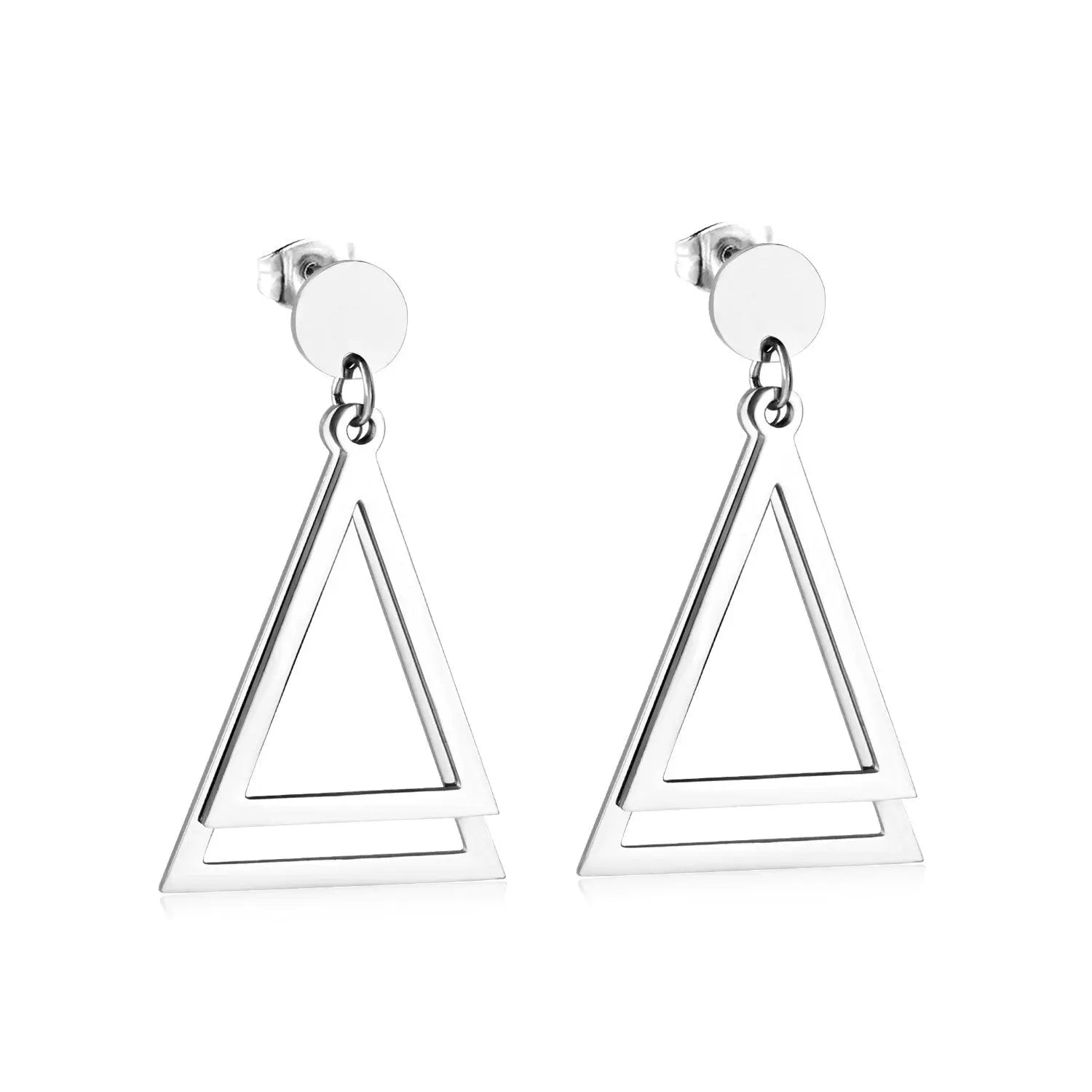Brinco Jewelry Korean Square Triangle Drop Earring 2020 Set Stainless Steel Dangle Christmas Earrings Set For Women asonjewelry
