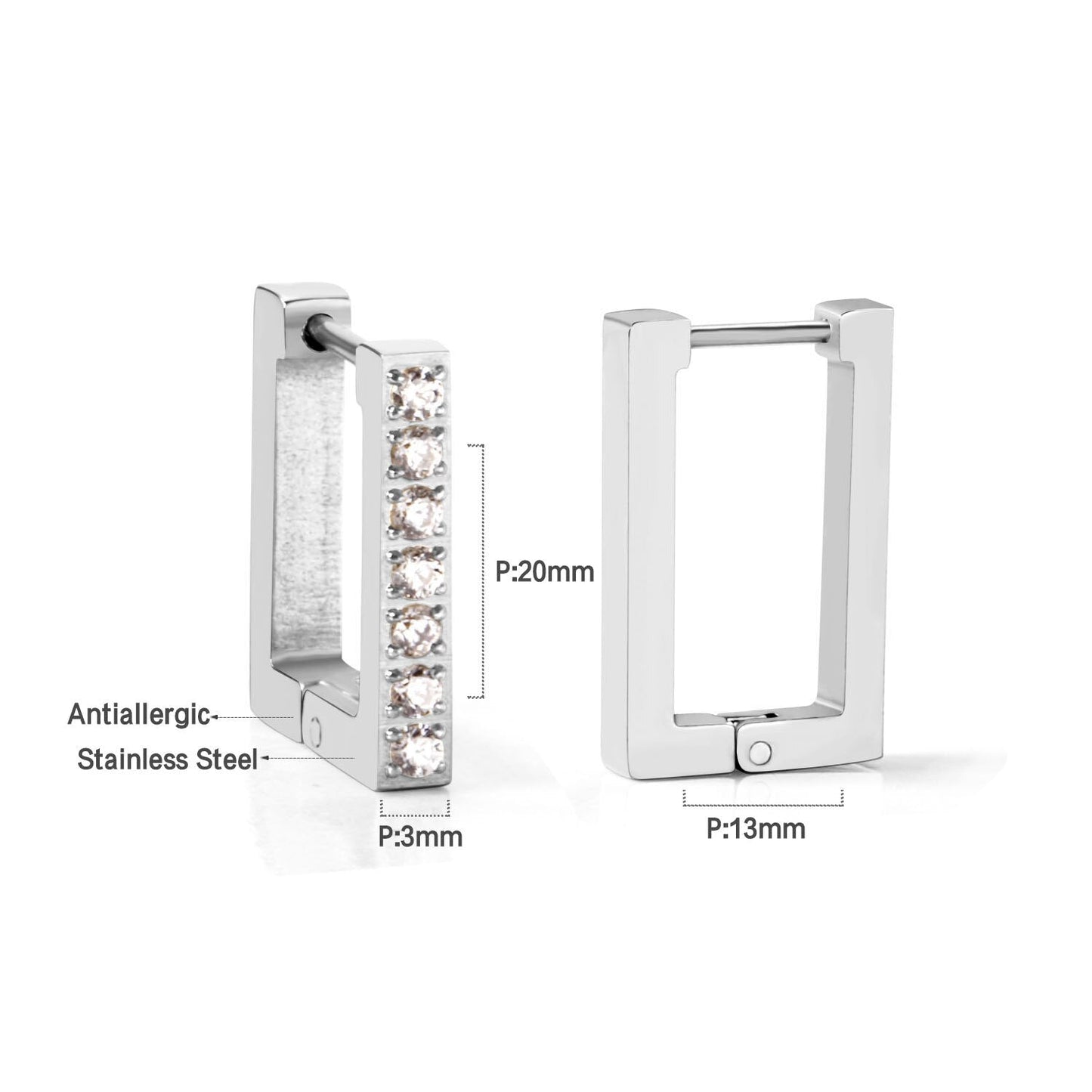 ASON Gold Color Square Rectangle Piercing Hoops Earrings Stainless Steel Geometric Earrings for Women Fashion Jewelry Gift asonjewelry