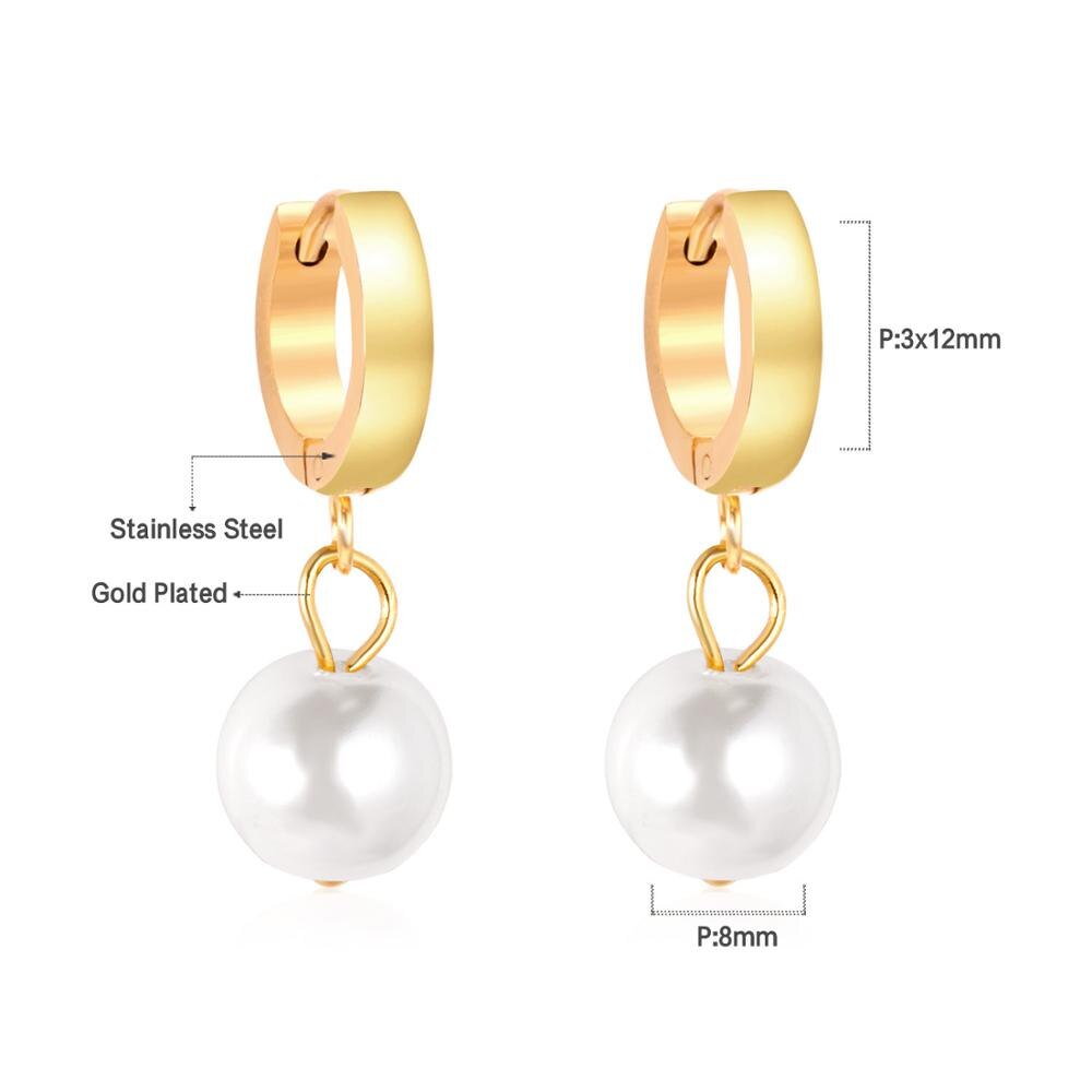 ASON Elegant Imitation Pearl Dangle Earrings 316L Stainless Steel Drop Earring for Women Girl Small Fashion Jewelry asonjewelry