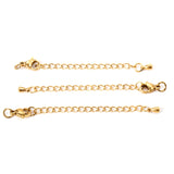 ASON 10 pcs/lot Extension étendue chaîne de queue en or en acier inoxydable fermoirs à homard connecteur bricolage fabrication de bijoux Bracelet colliers 