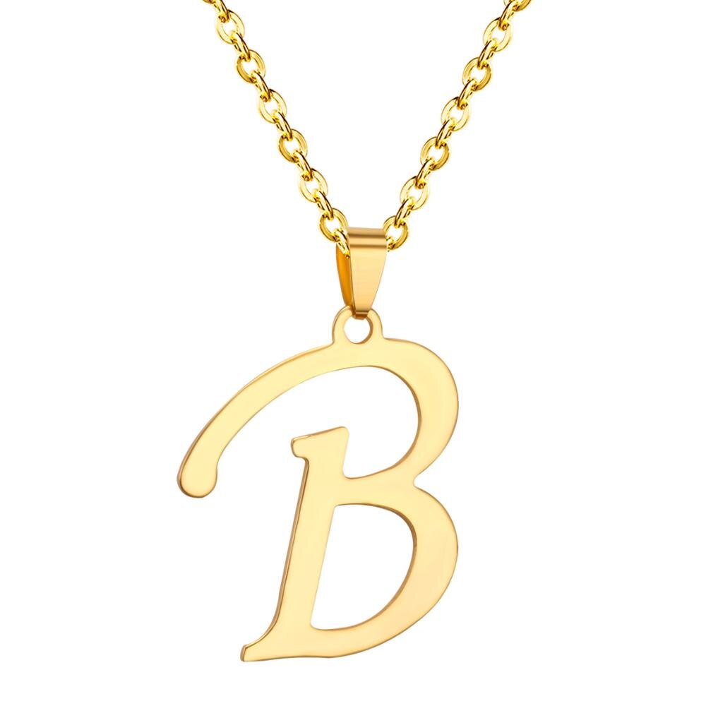 ASON Initial 26 Letters A-Z Gold Color Stainless Steel Modern Chain Choker Pendant Necklaces For Women Fashion Jewelry asonjewelry