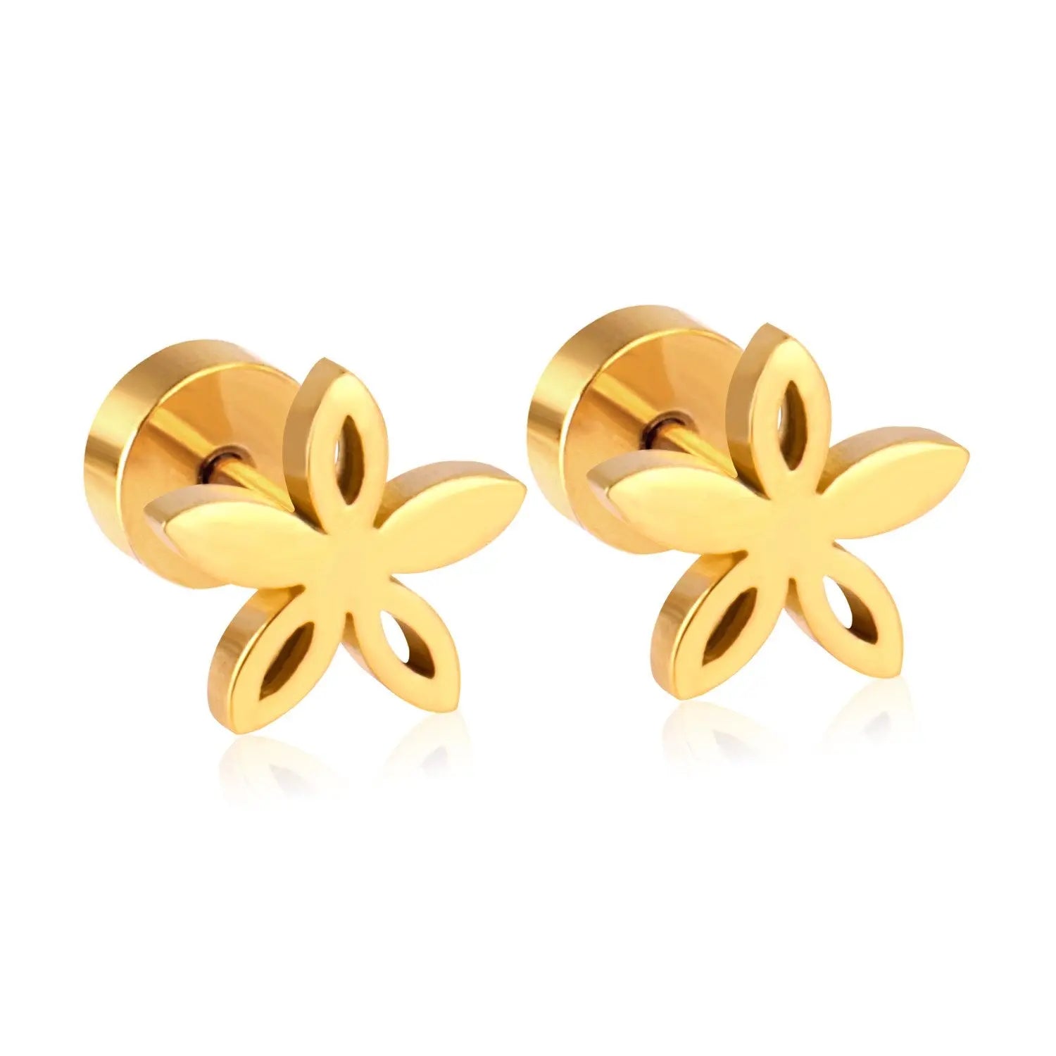 Cute Insect Flower small Earrings Stainless Steel Christmas Stud Earring Sets For Women Jewelry Earings brincos asonjewelry