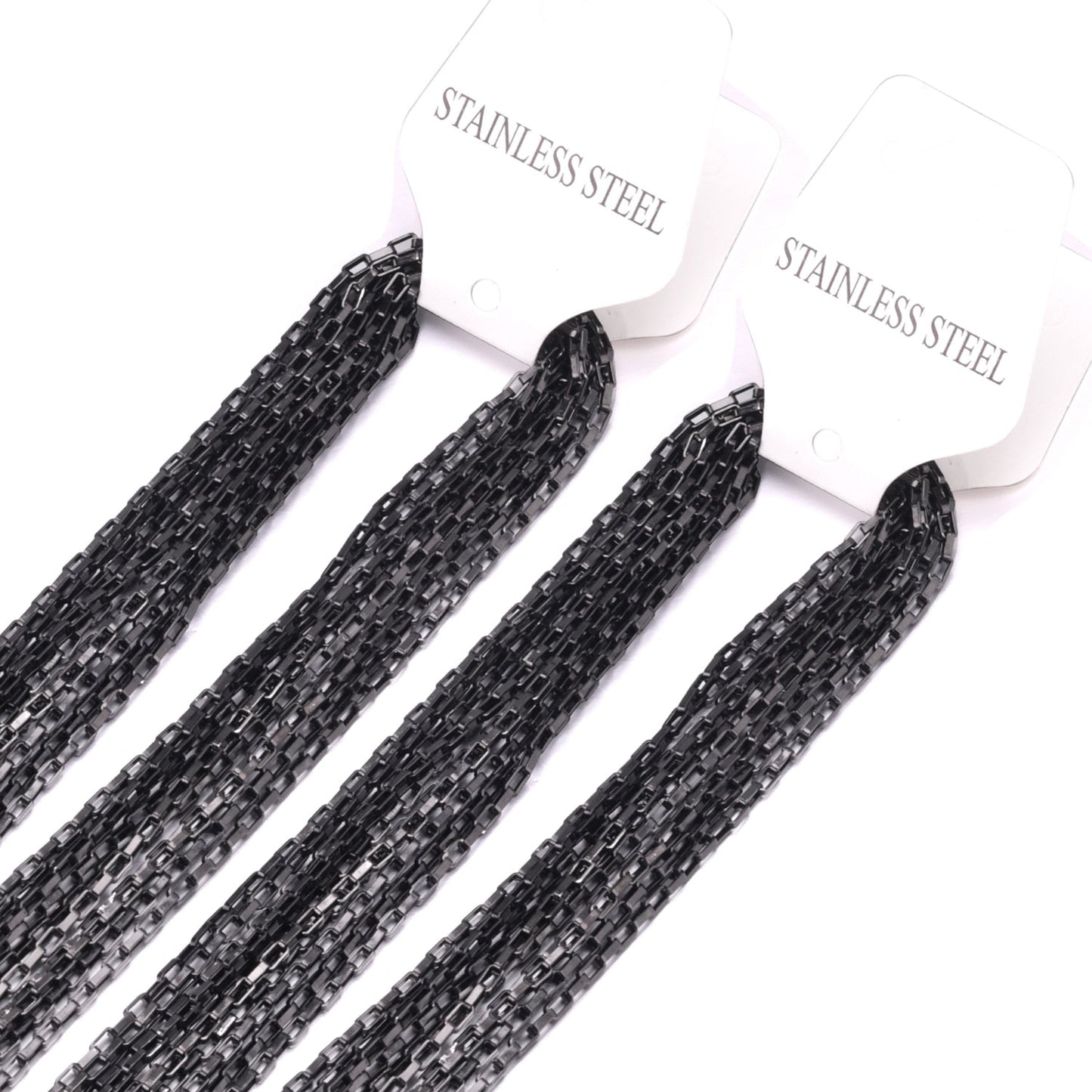 ASON 10pcs/Lots Long Necklace Women Collar 2MM Gold Black Rose Silver Color Stainless Steel Box Chains Necklaces Wholesale asonjewelry