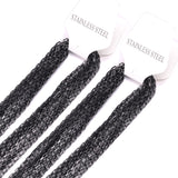 ASON 10pcs/Lots Long Necklace Women Collar 2MM Gold Black Rose Silver Color Stainless Steel Box Chains Necklaces Wholesale