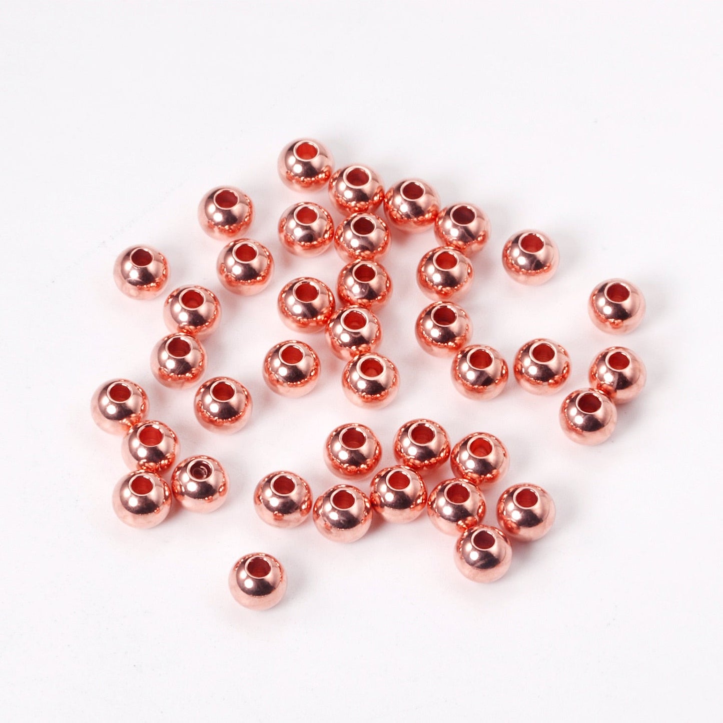 ASON 100Pcs/Lot 316L Stainless Steel Spacer Beads Loose Ball Silver Gold Rose Gold Color DIY Necklace Bracelet Jewelry Making asonjewelry