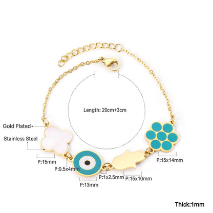 ASON Blue Eye 316L Stainless Steel Bracelet Women Bangle with Geometric Charm Fashion Jewelry Punk Party Gift Accessories asonjewelry