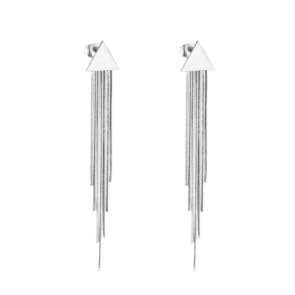 Vestido Jewelry Korean Style Wedding Tassel Drop Earrings Women Stainless Steel Dangle Earings Christmas Pendientes asonjewelry
