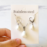 Imitation Pearl Bridal Dubai Jewelry Sets Water Drop Fashion Wedding Necklace And Earring Sets For Women Spring Hot