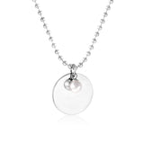 Gothic Fake Pearl Stainless Steel Round Pendant Necklaces For Men Women Jewelry Chain Necklace Collar Collier Set