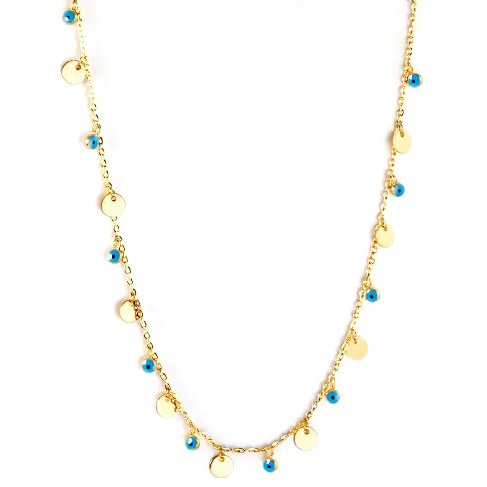 Blue Turkish Eyes Jewelry Evil Eyes Necklaces For Woman Stainless Steel Choker Fashion Aesthetic Eyes Strange Thing asonjewelry