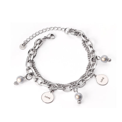 2022 Office Ladies Decor Heart Bracelets Charm Steel Gold Girls Chunky Chain Braclet For Women Valentines Gift Hand asonjewelry