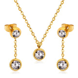 New Heart Shape Crystal Fashion Necklaces Droop Earrings Sets For Woman Dubai Wedding Jewelry Set pendientes bijoux
