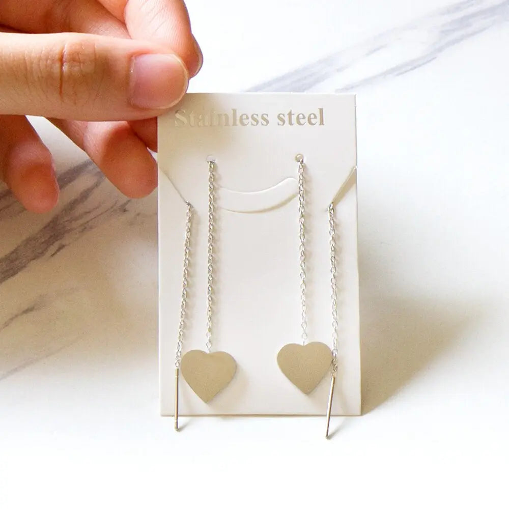 Brincos Stainless Steel Black Shell Tassel Drop Dangle Earrings Butterfly Korean Fairy Jewelry Chain Long Earing asonjewelry