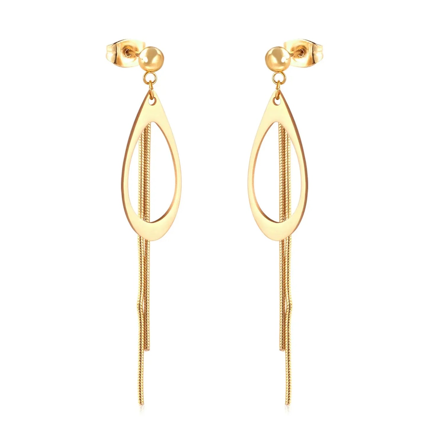 Vestido Jewelry Korean Style Wedding Tassel Drop Earrings Women Stainless Steel Dangle Earings Christmas Pendientes asonjewelry