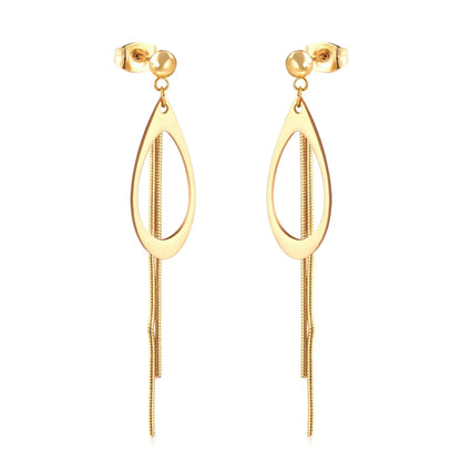 Vestido Jewelry Korean Style Wedding Tassel Drop Earrings Women Stainless Steel Dangle Earings Christmas Pendientes asonjewelry