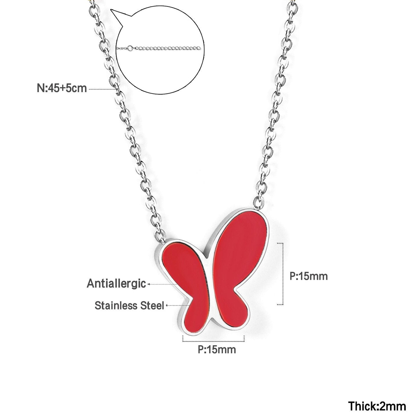 ASON Colorful Black White Shell Butterfly Chain Pendant Necklace Gold Color Stainless Steel for Women Fashion Jewelry asonjewelry