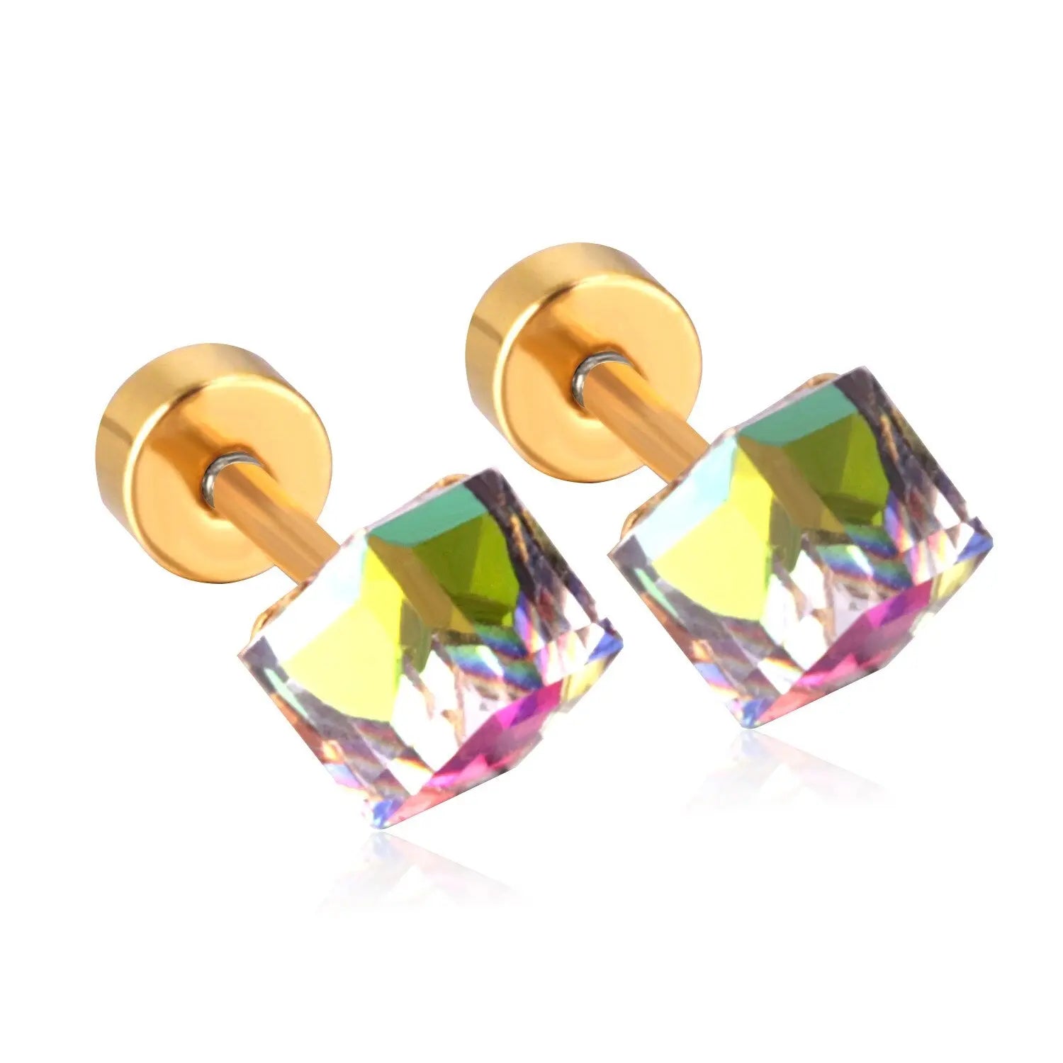 Stainless Steel Screw Kids Stud Earrings For Women Fashion Jewelry christmas Crystal Earings pendientes brincos asonjewelry