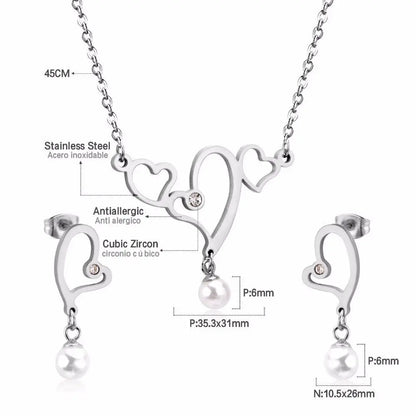 Hot Imitation Pearl Wedding necklace earring set Bridal jewelry set for women Elegant Party Gift Fashion Costume asonjewelry