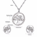 Korean Wedding Dubai Stainless Steel Jewelry Sets Tree Necklace Earrings For Women African Fashion Jewelry Sets
