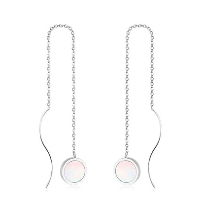 Stainless Steel Korean Dangle Earring with Round Shell Dangle Earrings for Girl Women Fashion Jewelry Brinco asonjewelry