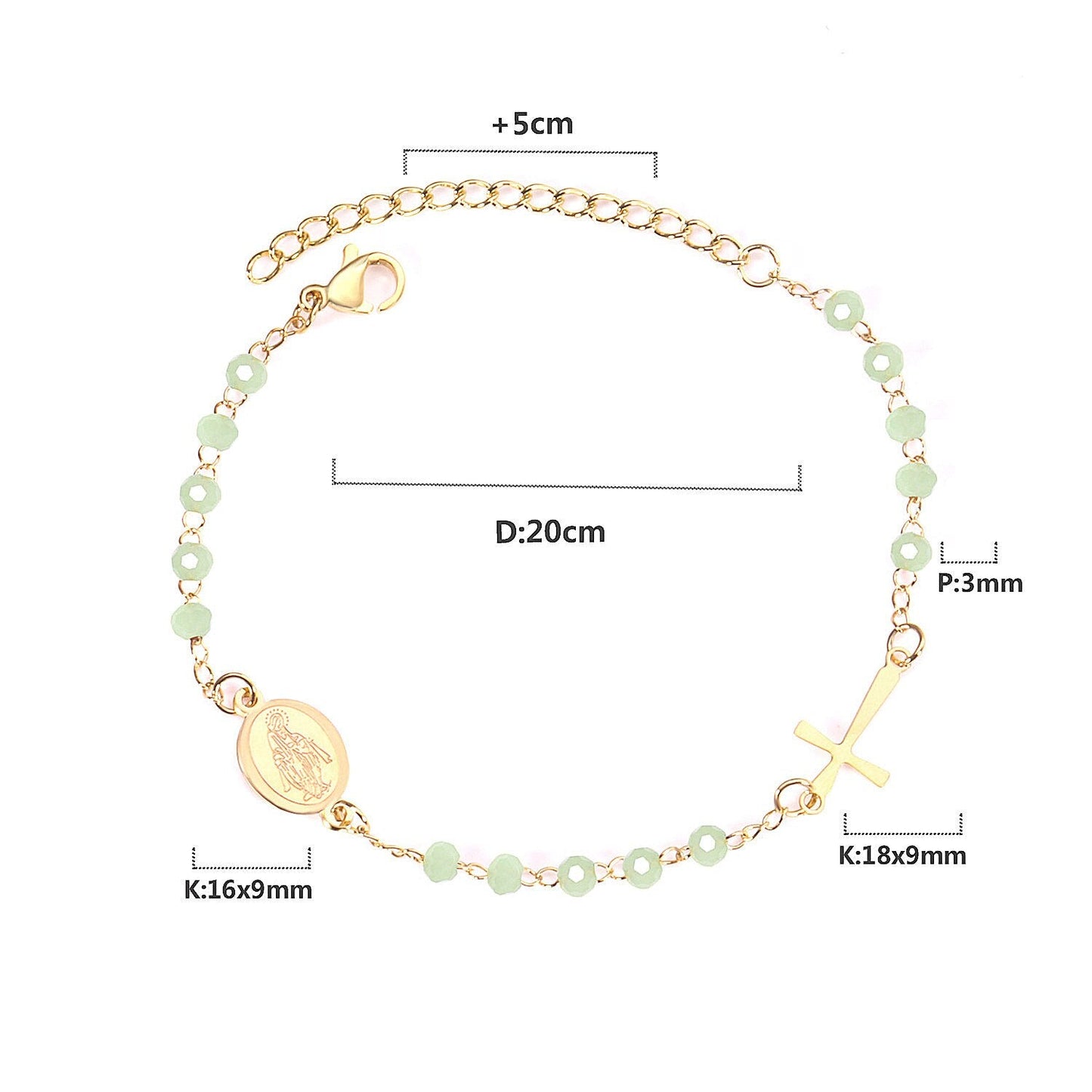 ASON Female Adjustable Extender Chains Bracelets Classic Style Black/Red/Pink/Blue Crystal Beaded Bracelets Women Curb Gift asonjewelry