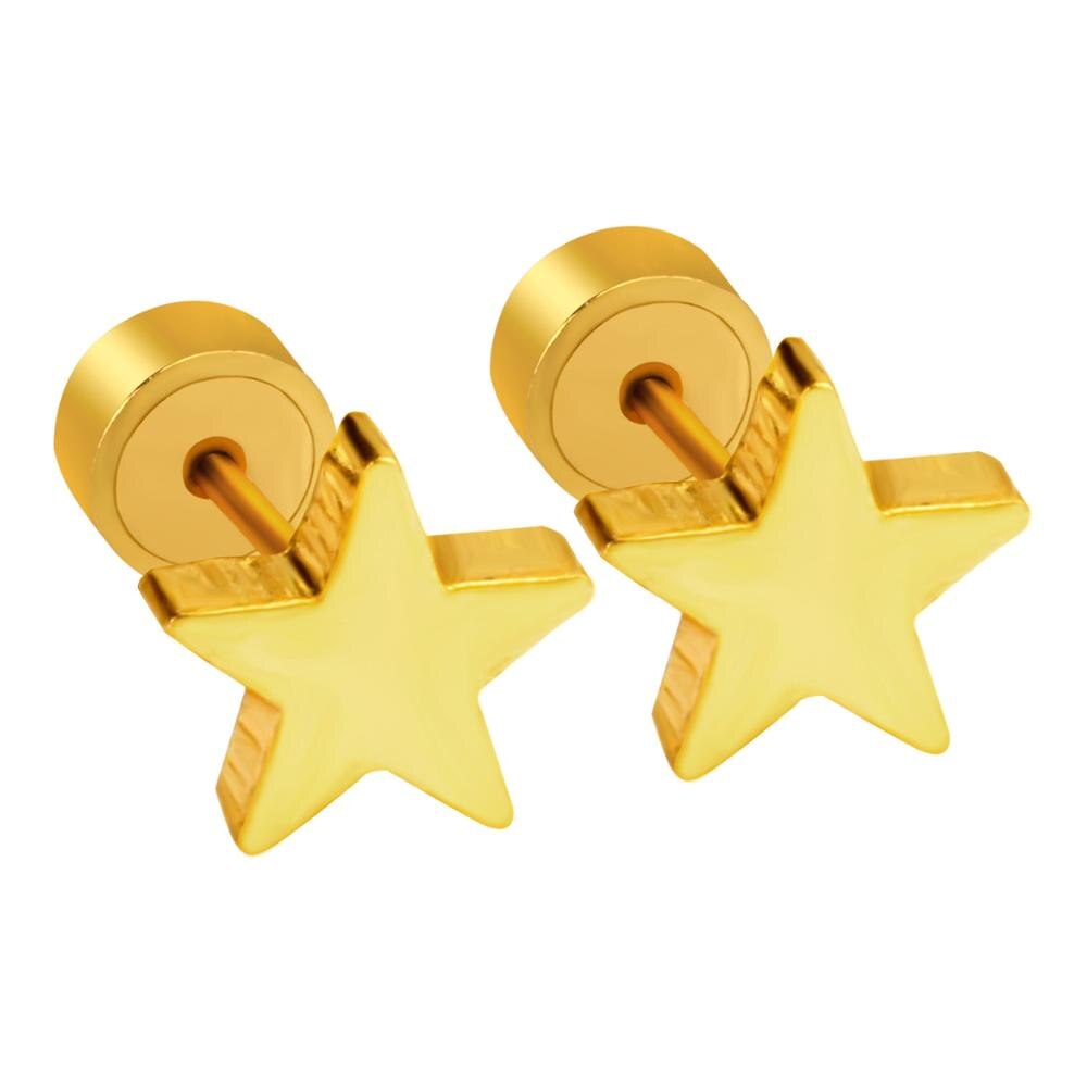 ASON Anti-allergy Star Stud Piercing Earring Punk Style Stainless Steel Gold Color Earrings For Women Accessries Wedding asonjewelry