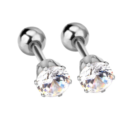 3-5mm Ball screw stud earrings For Women Fashion Jewelry Kids Crystal piercing Earings Earring pendientes brincos asonjewelry