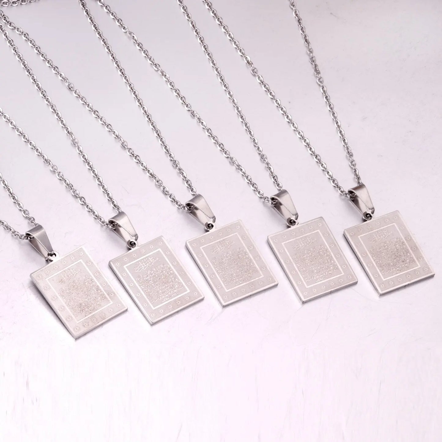 Bible Scripture Pendant Necklace Mens Womens Stainless Steel Chain Necklace asonjewelry